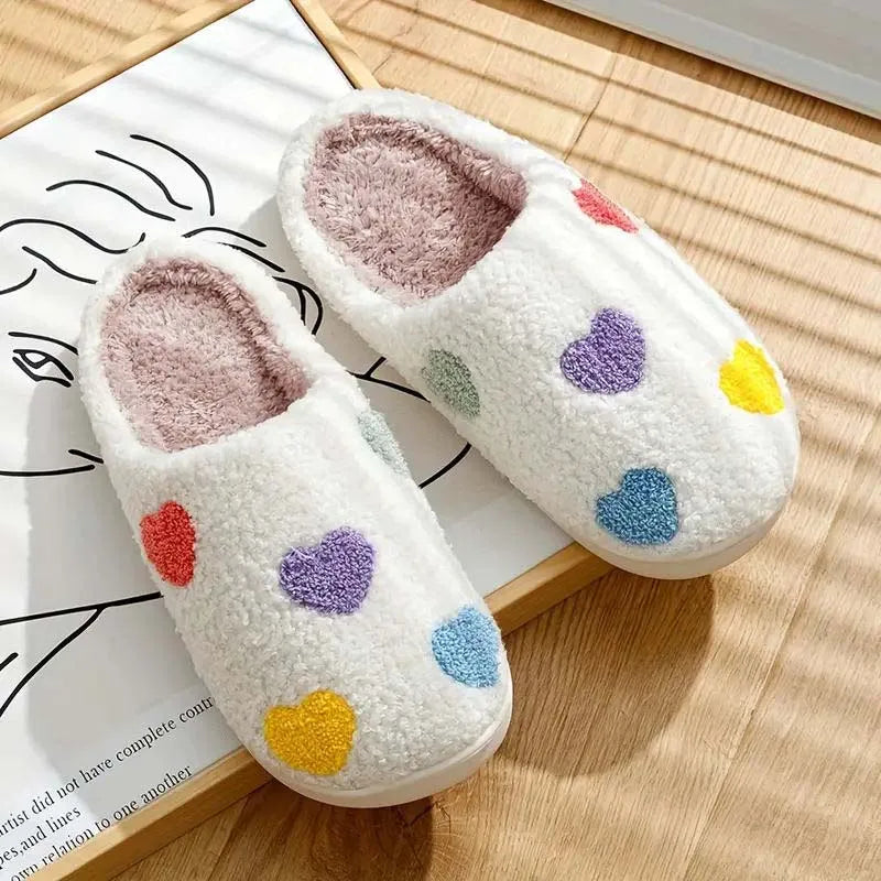 Ladies Soft Sole Slippers Winter Warm Anti-Slip Home Comfortable Poop Texture Women - Soft