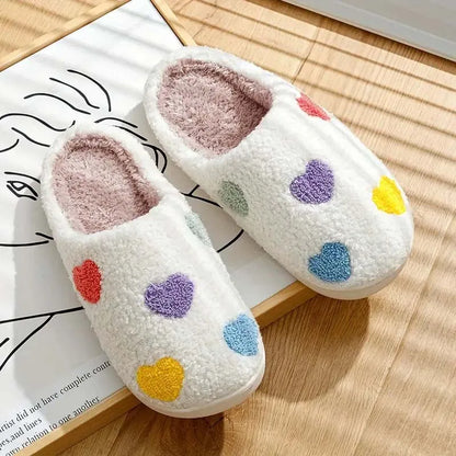Ladies Soft Sole Slippers Winter Warm Anti-Slip Home Comfortable Poop Texture Women - Soft