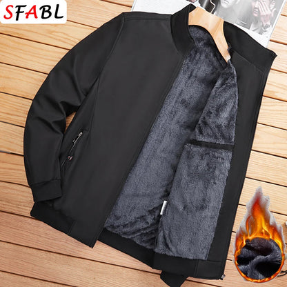 Men's Fleece-Lined Lapel Jacket – Warm Business Casual Coat