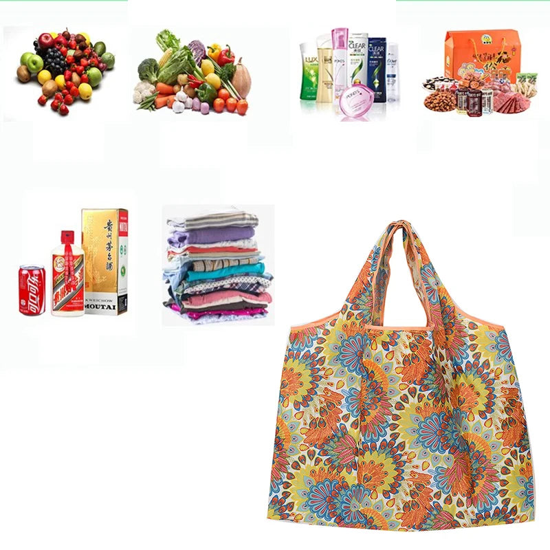 Reusable Foldable Shopping Tote Bag – Large Capacity Grocery Bag