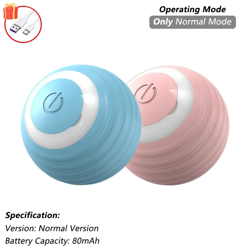 Interactive Cat Ball Toy – Automatic Rolling Ball with Plush Cover & Tail