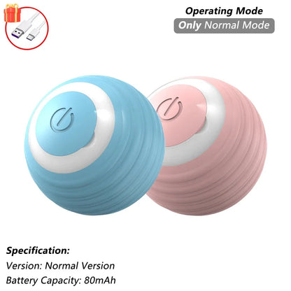 Interactive Cat Ball Toy – Automatic Rolling Ball with Plush Cover & Tail