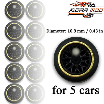 1:64 Scale Rubber Wheels Upgrade Set – 5 Cars (10 Wheels)