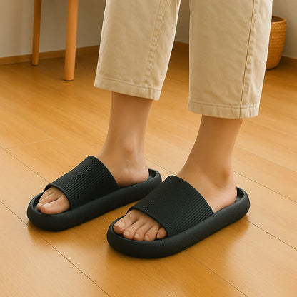 Cloud Slides – Thick 4cm EVA Sole Indoor & Beach Slippers