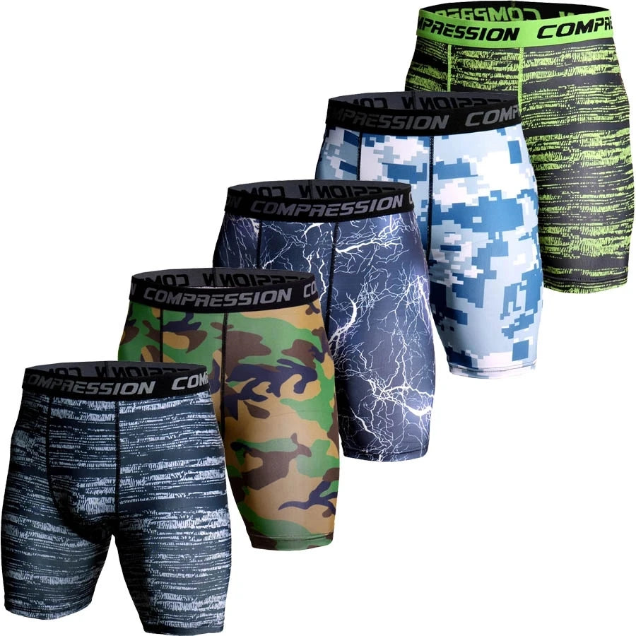 Men's Camo Compression Shorts – 3D Print Gym Workout Tights