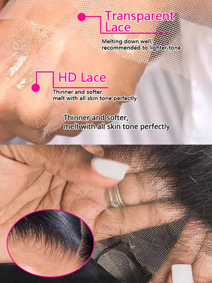 Straight HD Lace Front Wig 200 Density Human Hair 13x4 13x6 5x5 360