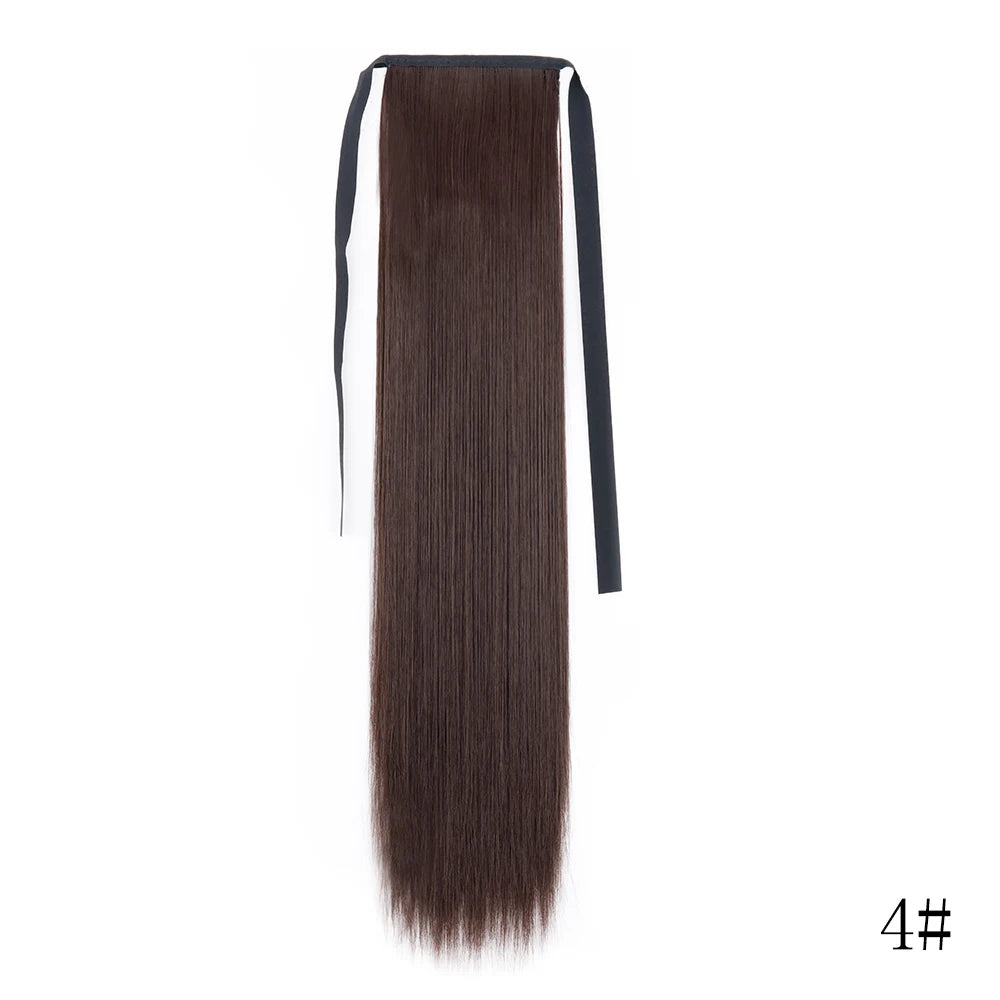 Wrap Around Ponytail Extension – Long Straight Synthetic Clip-In
