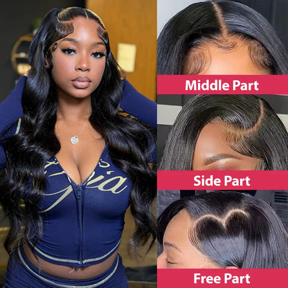 40 Inch 250 Density Body Wave 13x4 Lace Frontal Remy Human Hair Wig 13x6 Hd Transparent Front Pre