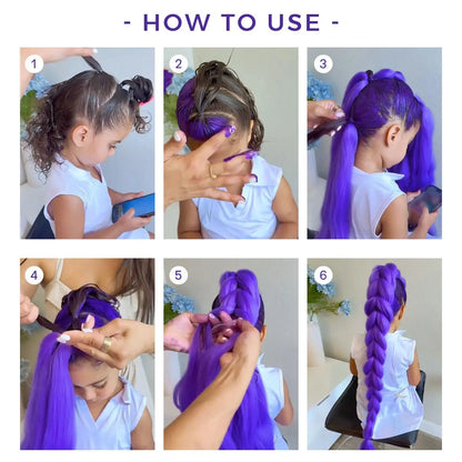 Synthetic Ponytail Extension 2-Piece Set – Long Straight with Rubber Band