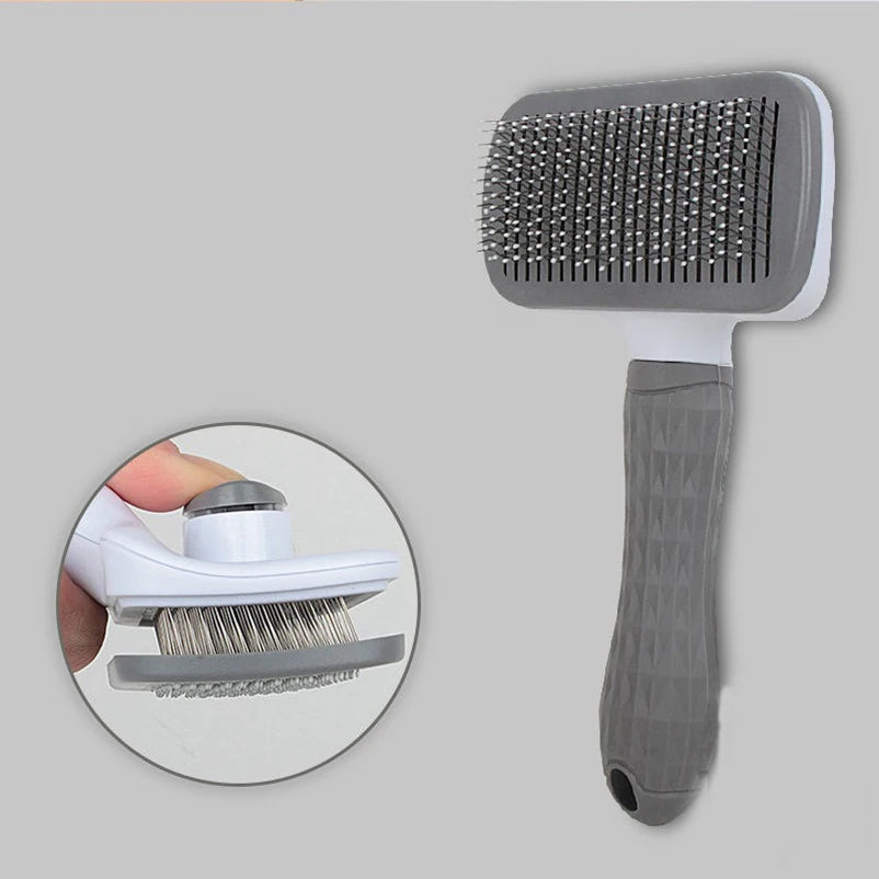 Self-Cleaning Pet Grooming Brush – Deshedding Slicker for Dogs & Cats