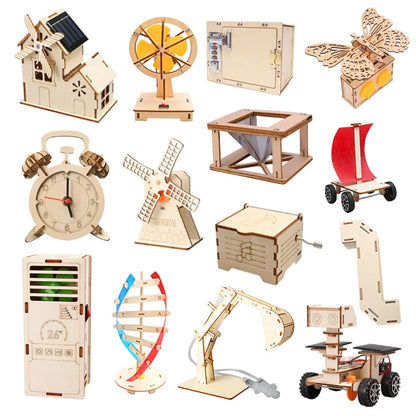 DIY STEM Science Kit for Kids – Build & Learn Wooden Models (33 Styles)