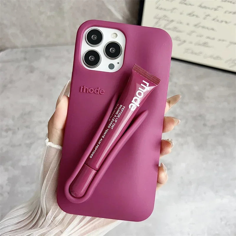 Brand Lemontini Phone Case Iphone 11 12 13 14 15 16 Pro Max Plus 17 Air Makeup Lip Gloss Silicone