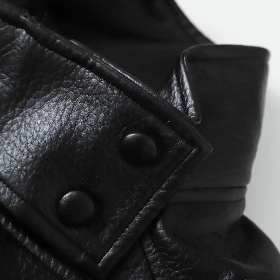 Women's Oversized Faux Leather Jacket – Casual Chic Button Coat
