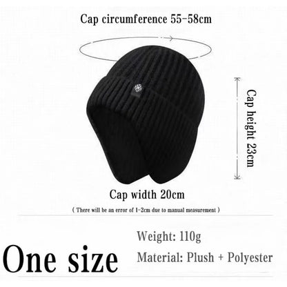 Winter Knit Beanie with Ear Flaps – Faux Fur Lined Warm Hat for Men