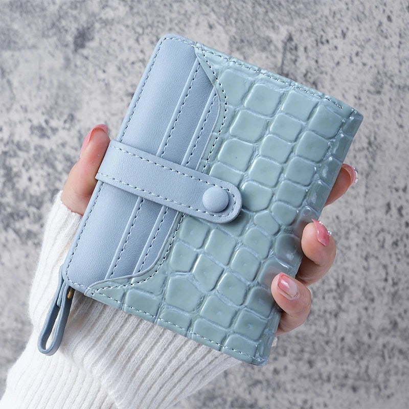 Crocodile Print Mini Wallet – Women's Card Holder Clutch Coin Purse