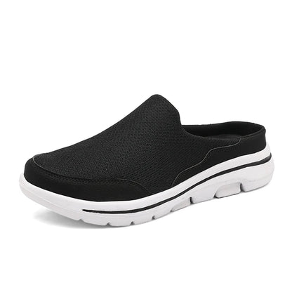 Men's Breathable Mesh Slip-On Mules – Thick Sole Indoor Outdoor Slides