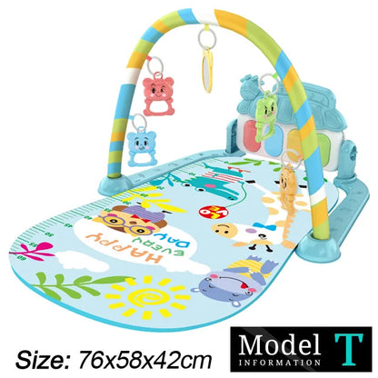 Baby Fitness Stand Music Play Gym Activity Toys Newborn Piano Crawling Blanket Pedal Game Pad Early