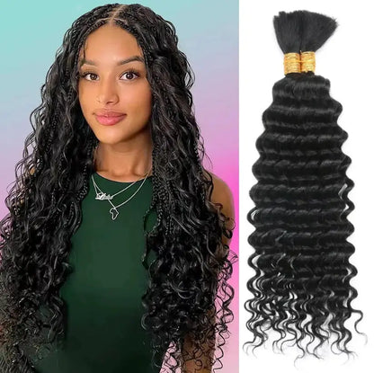 Deep Water Wave Braiding Hair Bulk – No Weft Human Hair Extensions