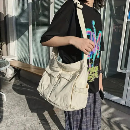 Canvas Crossbody Shoulder Bag Large Capacity Women Hobo Tote