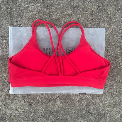 Women's Cross-Back Sports Bra – Soft Fitness Top for Yoga & Gym