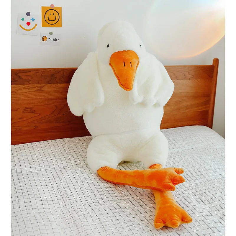 Giant White Goose Plush Pillow Toy – Soft Stuffed Animal Doll