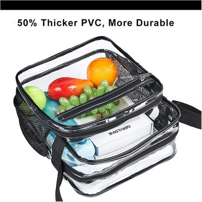 Clear PVC Crossbody Bag with Mesh Strap – Waterproof & Lightweight