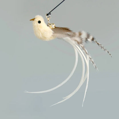Suction Cup Bird Feather Cat Wand Toy – Interactive Kitten Hunting Toy with Bell
