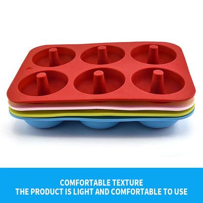 Silicone Donut Mold 6-Cavity Non-Stick Baking Pan for Doughnuts & Bagels
