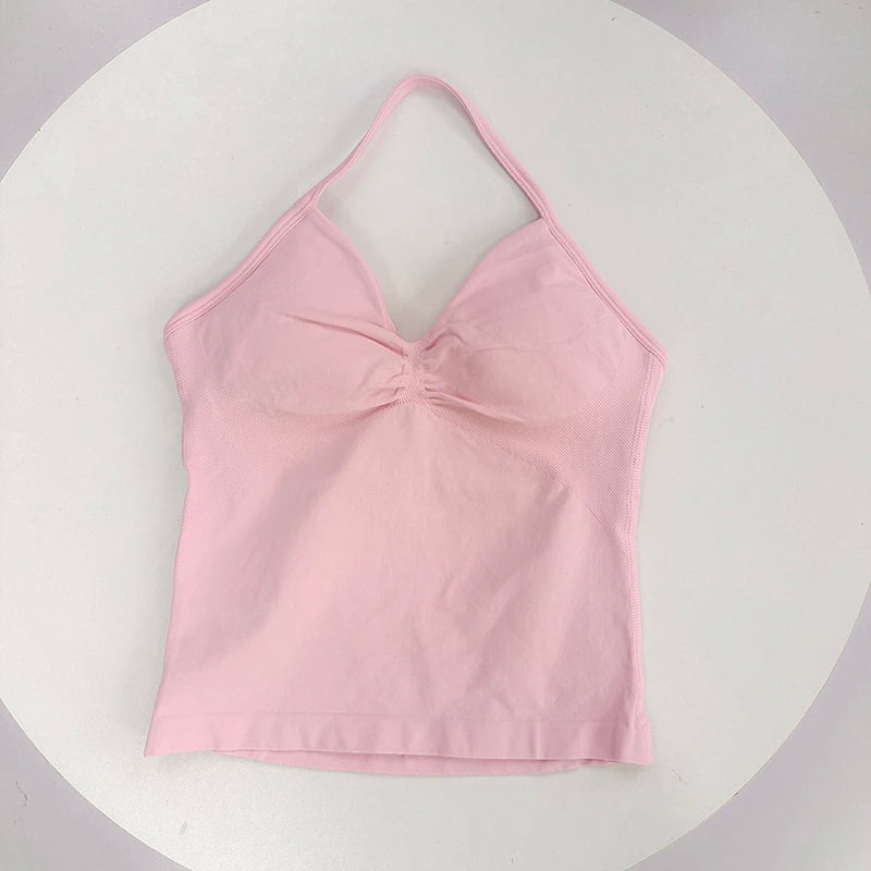 Women's Open Back Sports Bra – Breathable Yoga Top