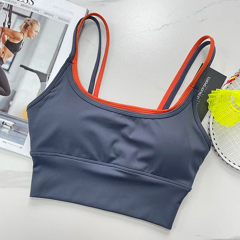 Women's Padded Sports Bra – Shockproof Support Yoga Fitness Top