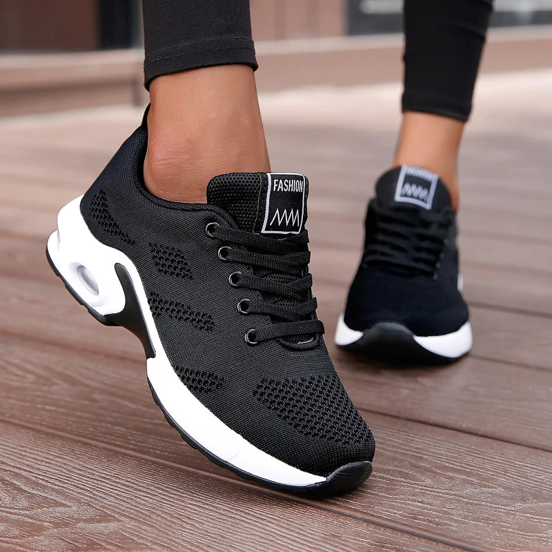 Women's Platform Mesh Sneakers – Breathable Chunky Sole Running Shoes