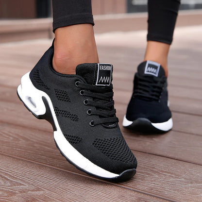 Women's Platform Mesh Sneakers – Breathable Chunky Sole Running Shoes