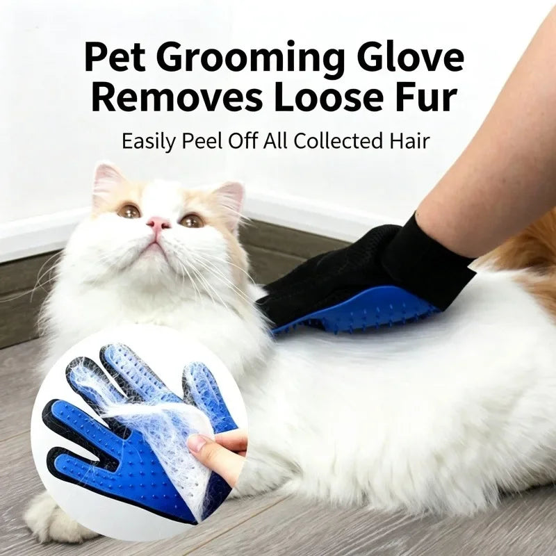 Pet Grooming Glove – Hair Remover & Massage Brush for Dogs & Cats
