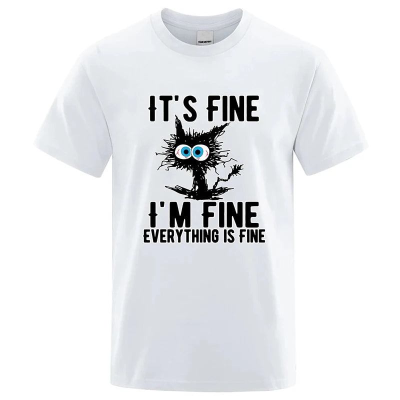 Funny Cool Cat Graphic T Shirt Casual Short Sleeve Tee