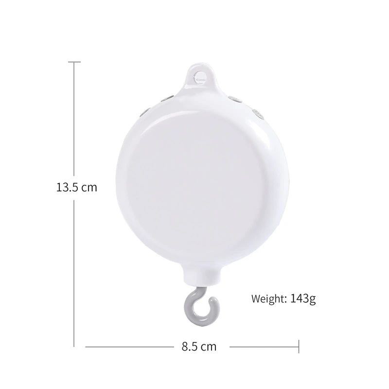 Baby Crib Music Box Mobile – Rotating Arm with Hanging Rattles