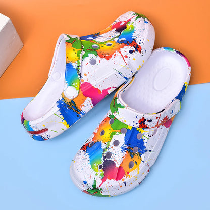 Unisex Paint Splatter Clogs – Breathable Slip-On Garden Shoes