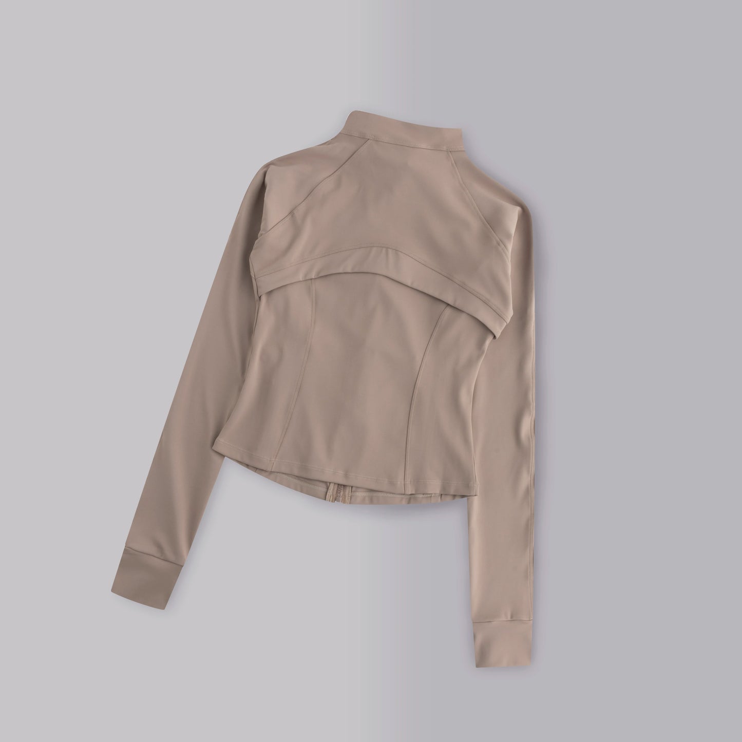 Women's Full-Zip Yoga Running Jacket with Thumbholes – Long Sleeve Gym Top