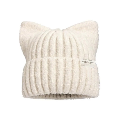 Cat Ear Beanie – Women's Warm Knit Winter Hat