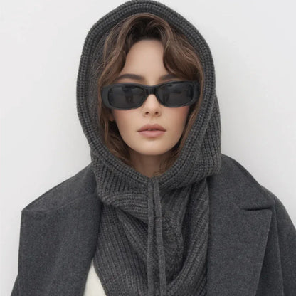 Knit Balaclava Hood Scarf – Women's Warm Winter Neck Cap