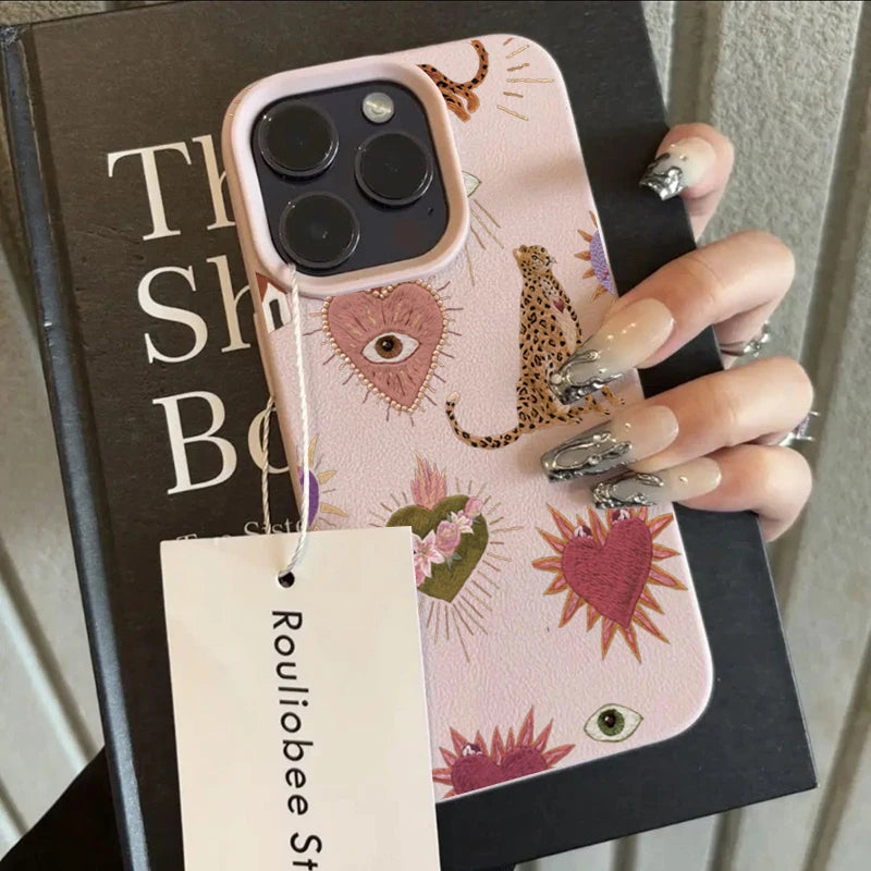 Iphone 16 15 14 13 12 11 17 Pro Max Plus Case Personalized Leopard Lichee Pattern Silicone Cover Xs