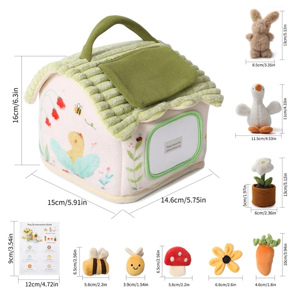 Montessori Baby Busy Box with Sensory Scarves & Cloth Toys