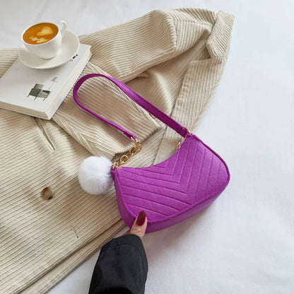 Women's Crescent Shoulder Bag – Mini Felt Underarm Purse