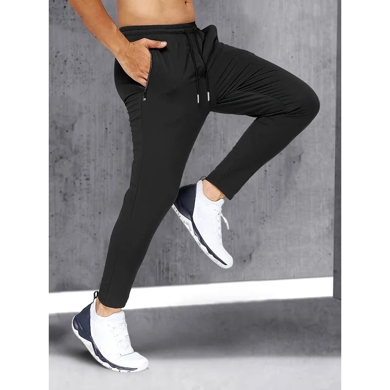Men's Slim Fit Jogger Track Pants with Zip Pockets