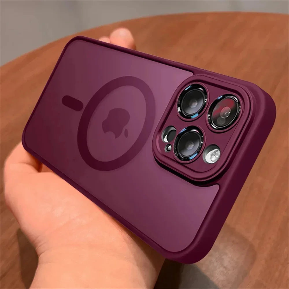 Lens Protection Case Iphone 11 12 13 Proa Mx Mini 15 16 Plus 14 Matte Translucent Magsafe Wireless