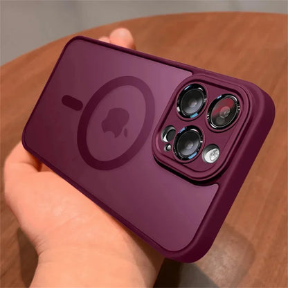 Lens Protection Case Iphone 11 12 13 Proa Mx Mini 15 16 Plus 14 Matte Translucent Magsafe Wireless