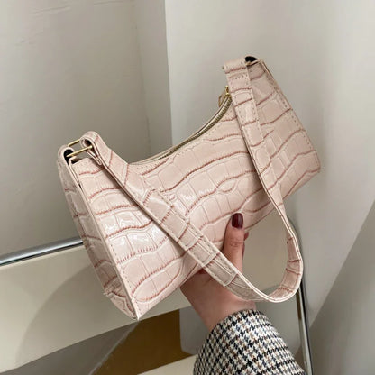 Retro Crocodile Pattern PU Leather Shoulder Bag – Women's Clutch Purse