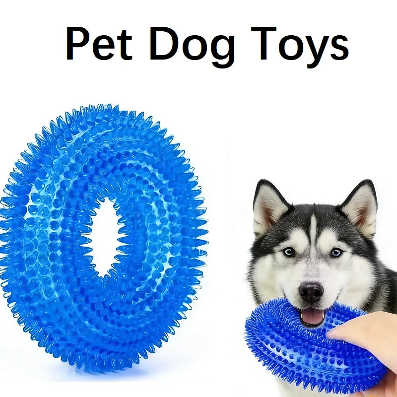 Squeaky Dog Chew Ring Toy – Bite-Resistant Teeth Cleaner