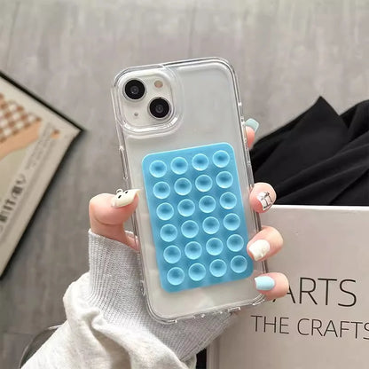 Phone Case Iphone 17 16 15 14 Pro Max Air 16e 11 12 13 7 8 Xr X 3d Suction Cup Airbag Transparent