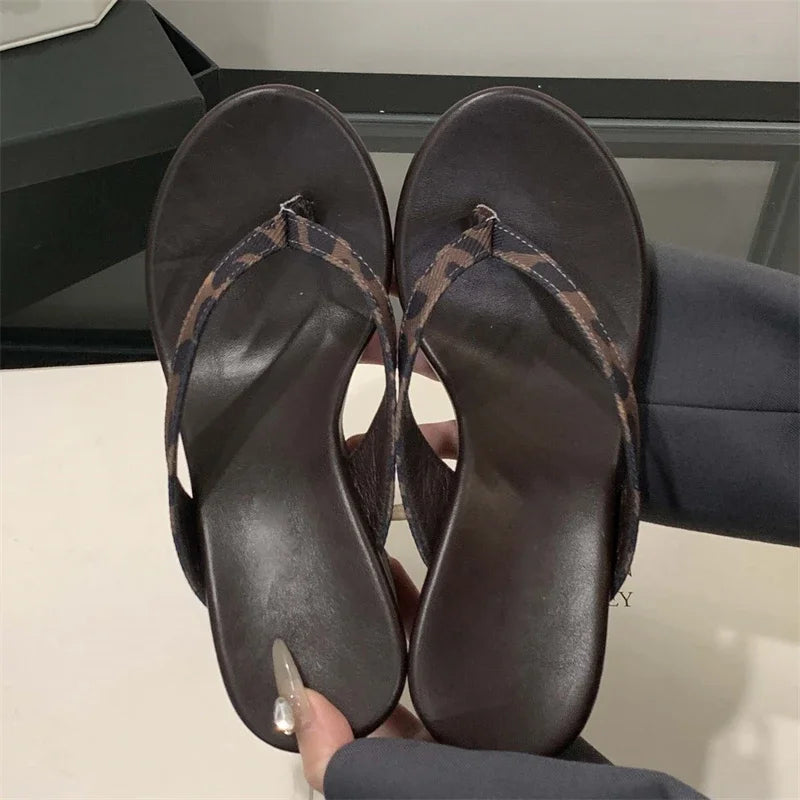 Platform Wedge Flip Flops – Women's Thong Heeled Sandals