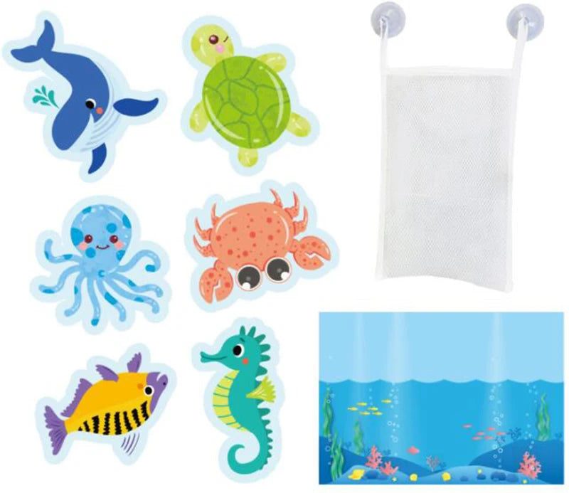 Kids Bath Toys Soft EVA Foam Floating Wall Stickers